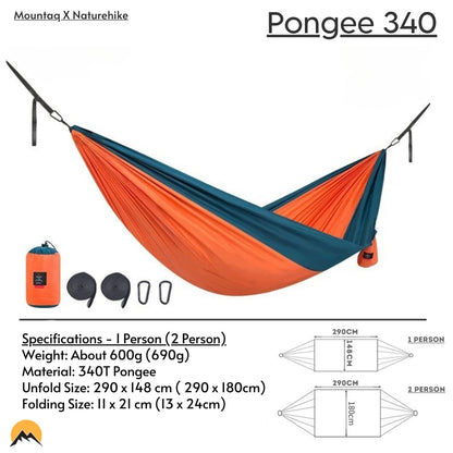 Pongee 340T Ultralight Travel Hammock